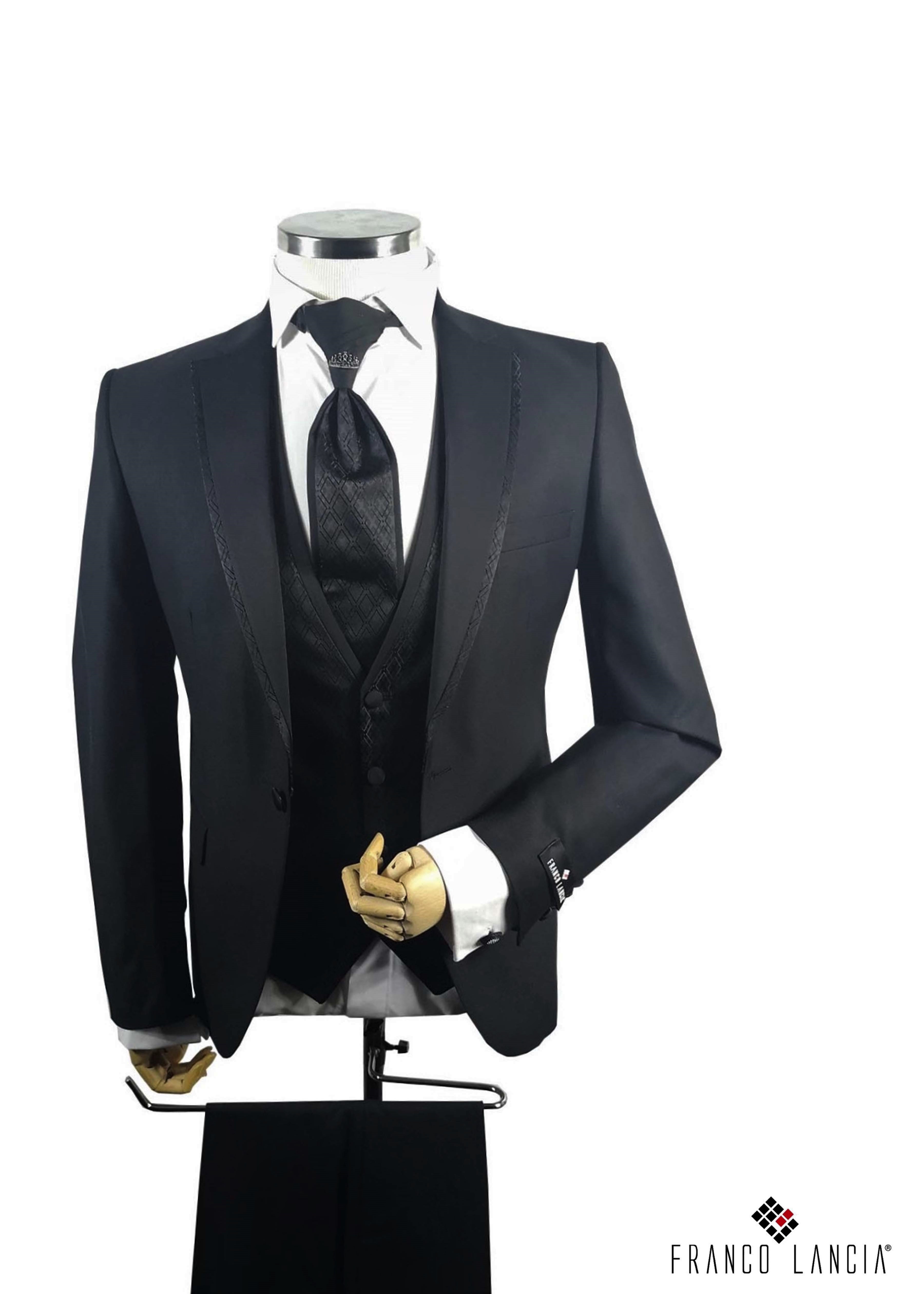 Notch Lapel Black Tuxedo           